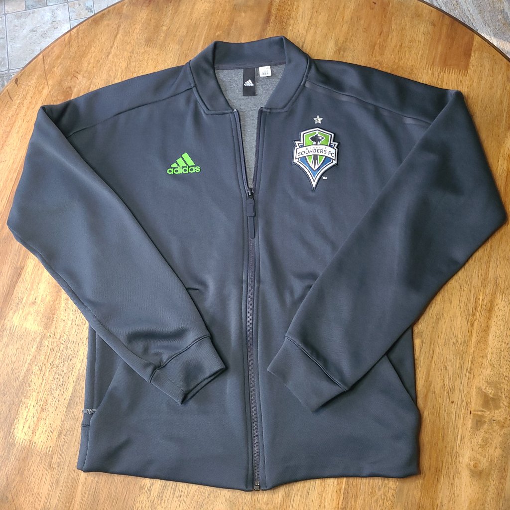 Adidas Men's Mls Seattle Sounders Full Zip Jacket Gray